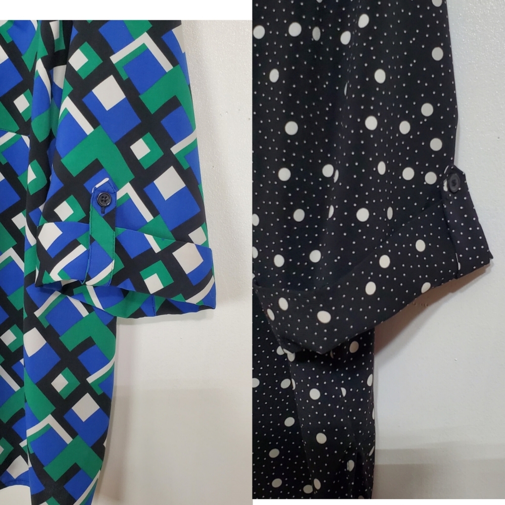 Catherines 2x 22/24w Bundle 2 Button Front Blouse… - image 6